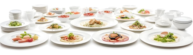 Assortment of plated meals